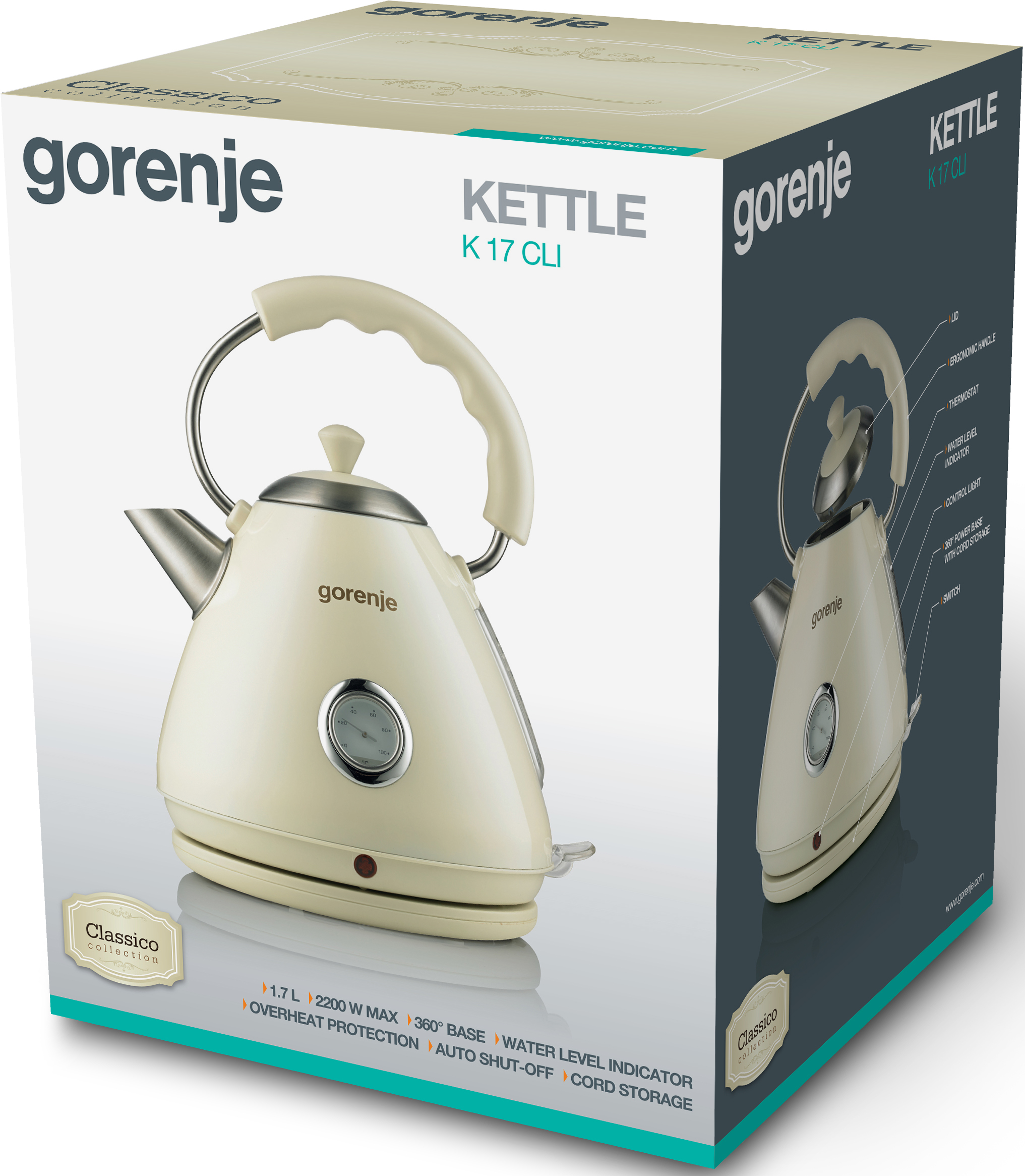 Чайник электрический Gorenje K 17 CLI preview 3