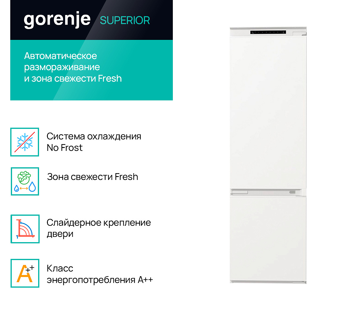 Встраиваемый двухкамерный холодильник Gorenje NRKI419EP1 preview 6